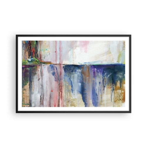 Poster in een zwarte lijst - Kleurrijke impressies en associaties - 91x61 cm