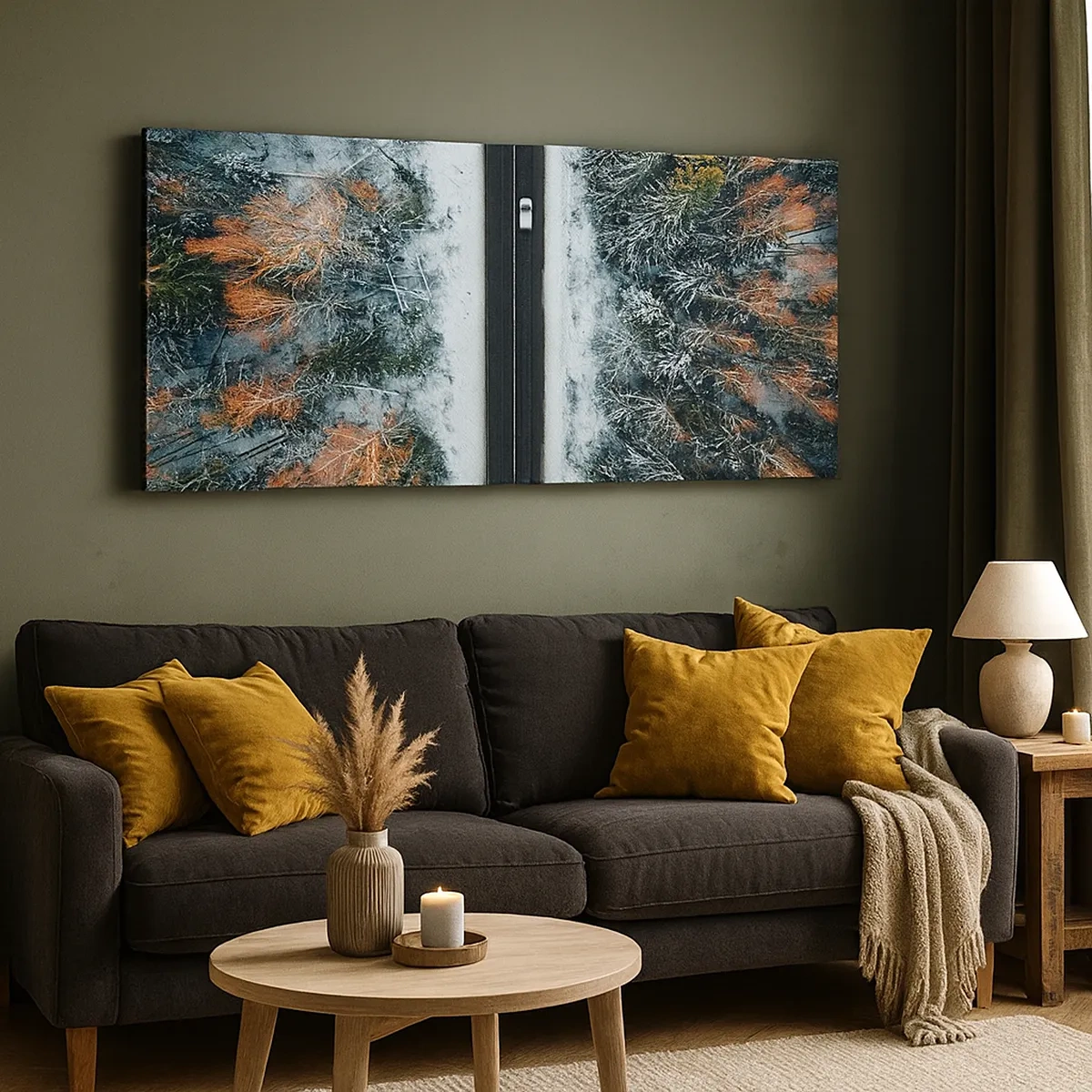 Schilderen op canvas - Snijd door het winterbos - 30x30 cm