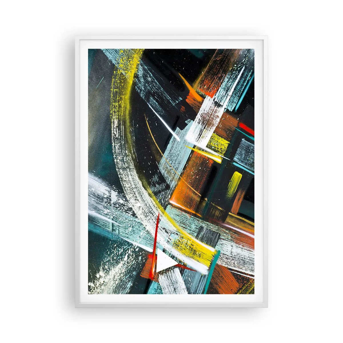 Poster in een witte lijst - De energie van beweging - 70x100 cm