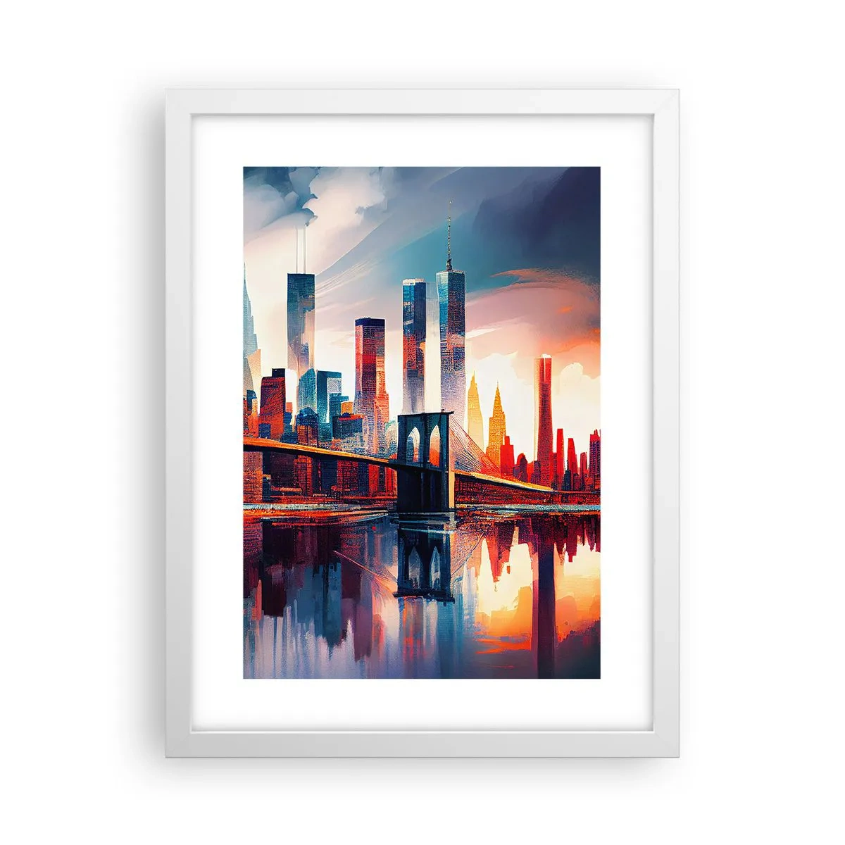Poster in een witte lijst - Een droomachtig New York - 30x40 cm