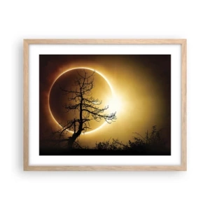 Een poster in een licht eiken lijst - Totale zonsverduistering - 50x40 cm