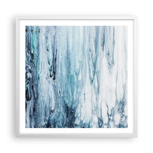 Poster in een witte lijst - Blauwe ijspegels - 60x60 cm