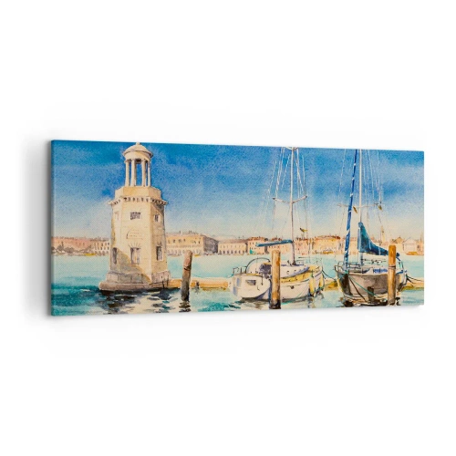 Schilderen op canvas - Zonnige lagune - 120x50 cm