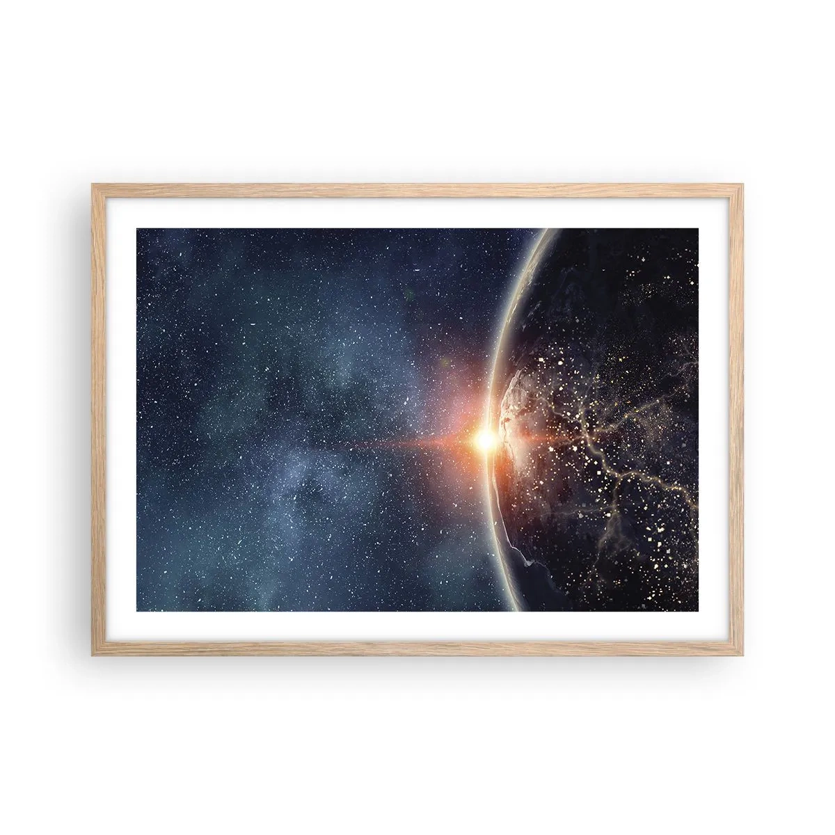 Een poster in een licht eiken lijst - In een nieuw perspectief - 70x50 cm