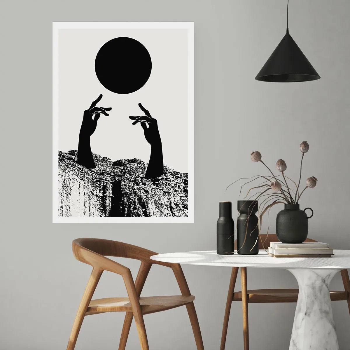 Poster - Surrealistische compositie: de zon en de rest - 50x70 cm