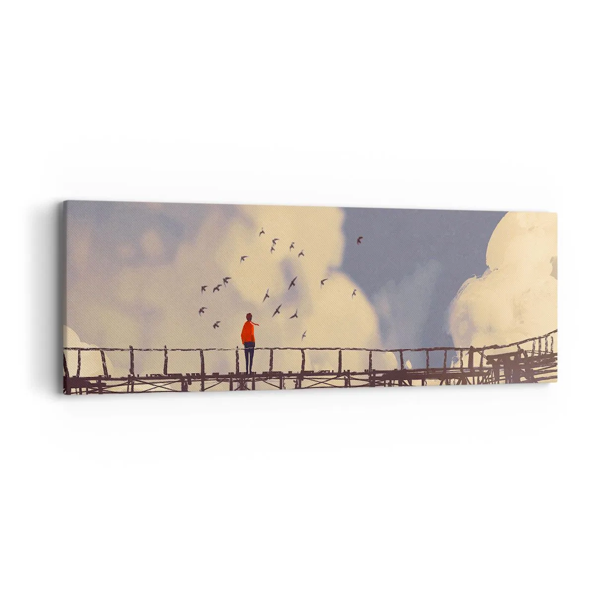 Schilderen op canvas - Blauw verlangen - 90x30 cm