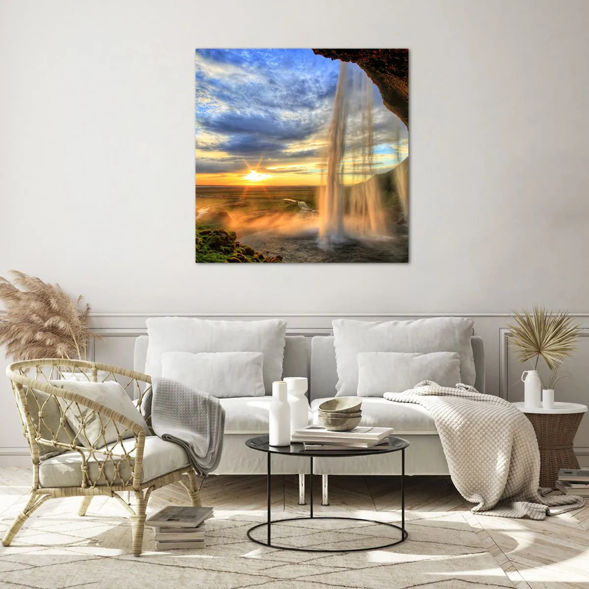 Schilderen op glas - De wereld achter een sluier van druppels - 50x50 cm