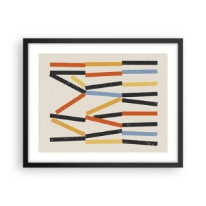 Poster in een zwarte lijst - Compositie op goed niveau - 50x40 cm