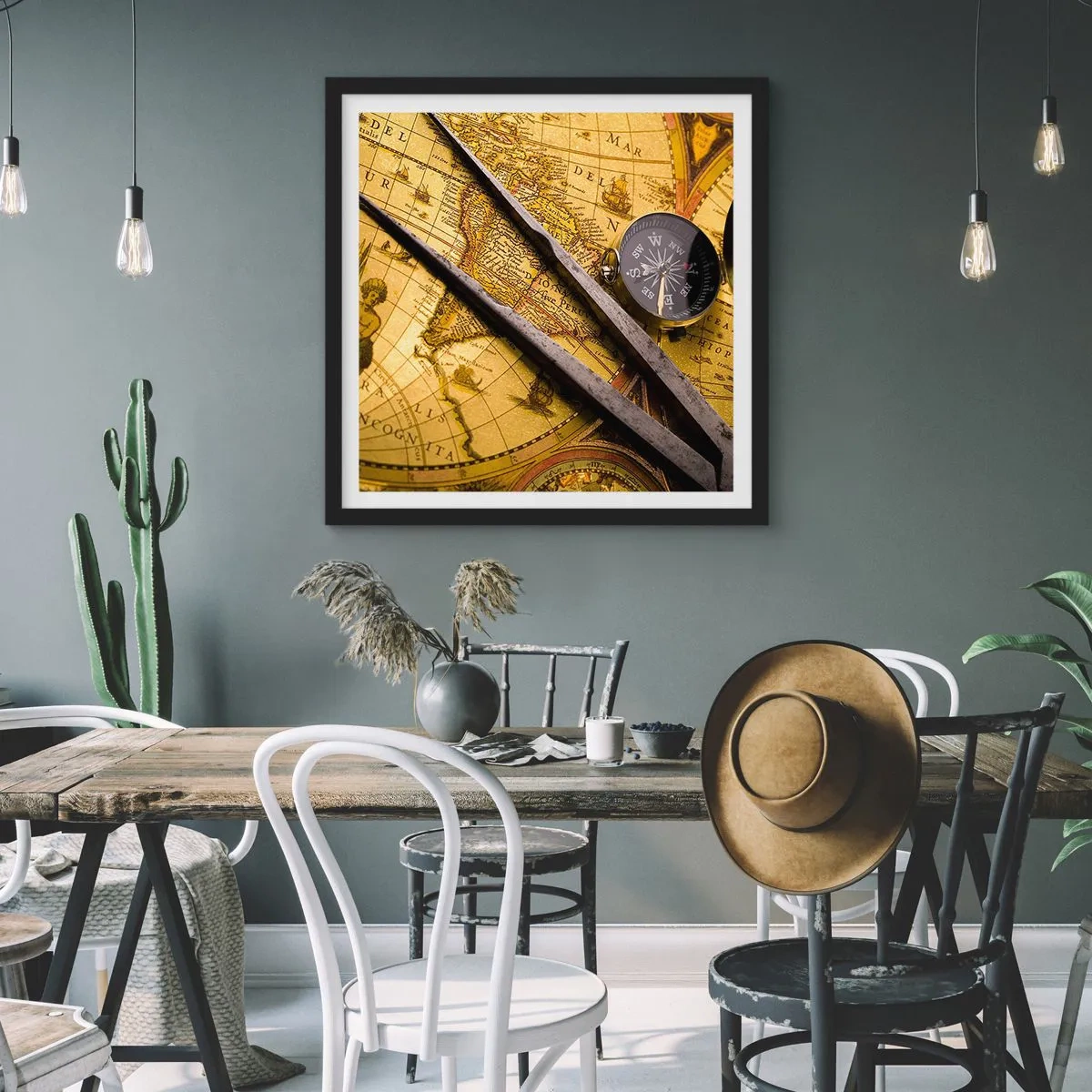 Poster in een zwarte lijst - Waar zijn deze schatten? - 50x50 cm