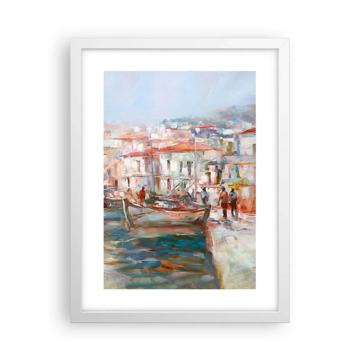 Poster in een witte lijst - Pastel vakantie - 30x40 cm