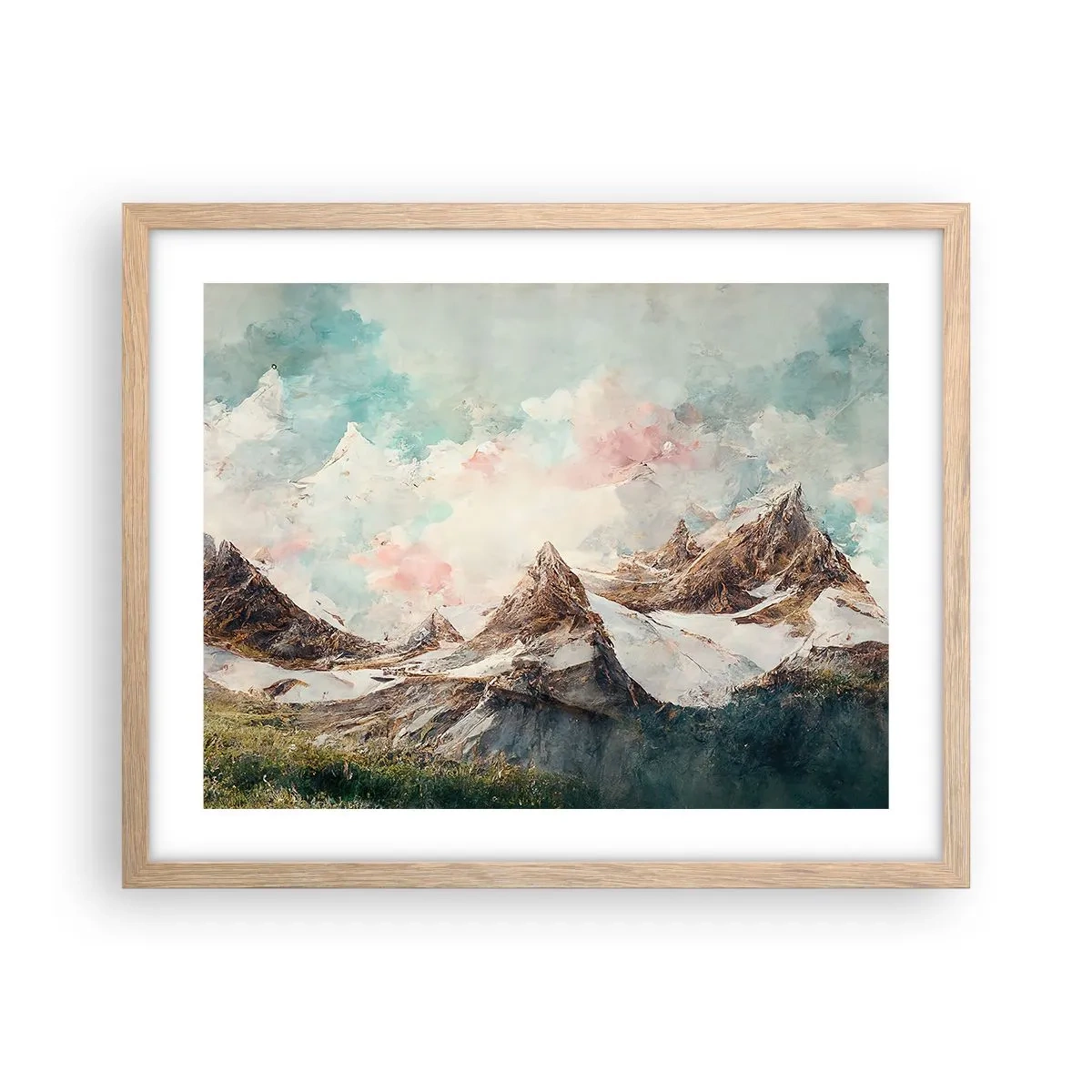 Een poster in een licht eiken lijst - Rotsbladen - 50x40 cm