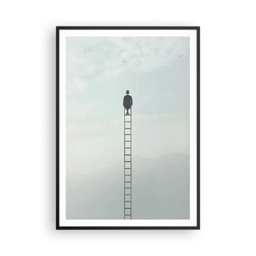 Poster in een zwarte lijst - Stap verder op! - 70x100 cm