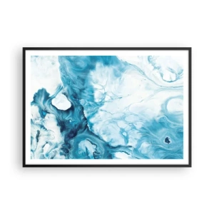 Poster in een zwarte lijst - Blauw Concert - 100x70 cm
