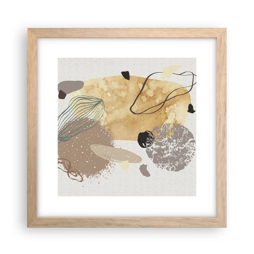 Een poster in een licht eiken lijst - Toegepaste plumcologie - 30x30 cm