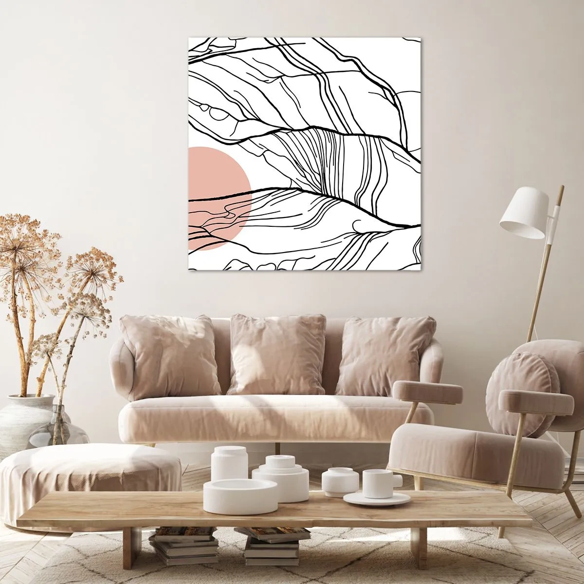 Schilderen op canvas - In een web van twijgen - 30x30 cm