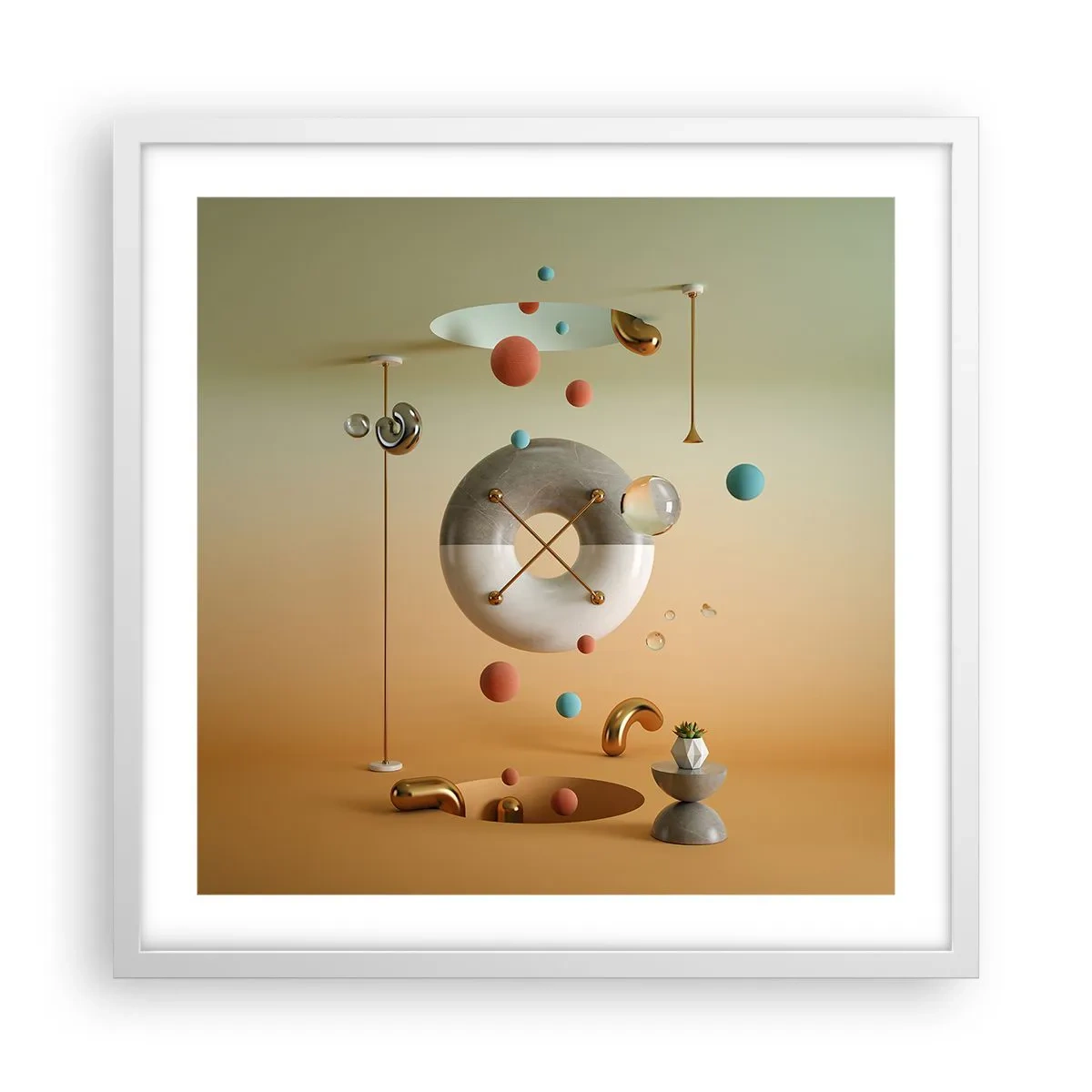 Poster in een witte lijst - Er kan van alles gebeuren - 50x50 cm