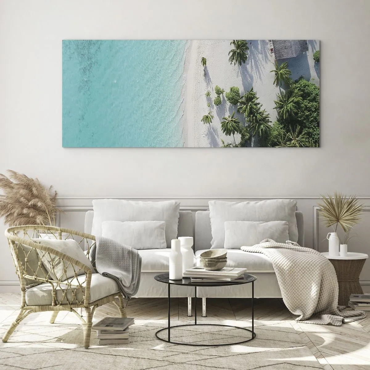 Schilderen op glas - Een vakantie in het paradijs - 120x50 cm