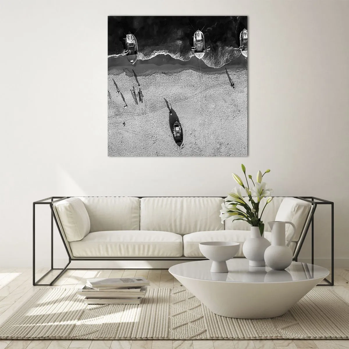Schilderen op glas - Nog steeds aan de oever… - 50x50 cm