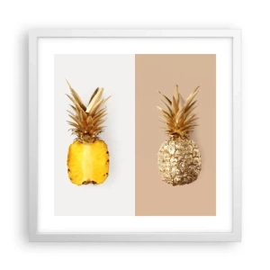 Poster in een witte lijst - Ananas voor ons - 40x40 cm