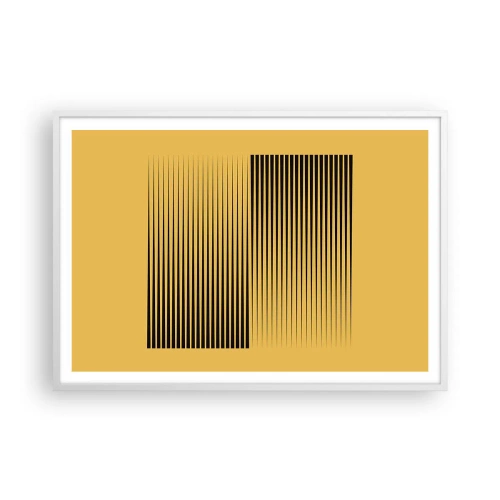 Poster in een witte lijst - Vierkant van tegenpolen - 100x70 cm