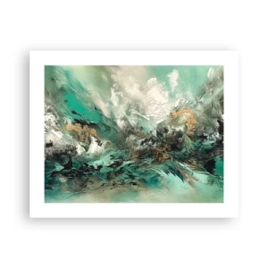 Poster - Emerald en zwarte branding - 50x40 cm