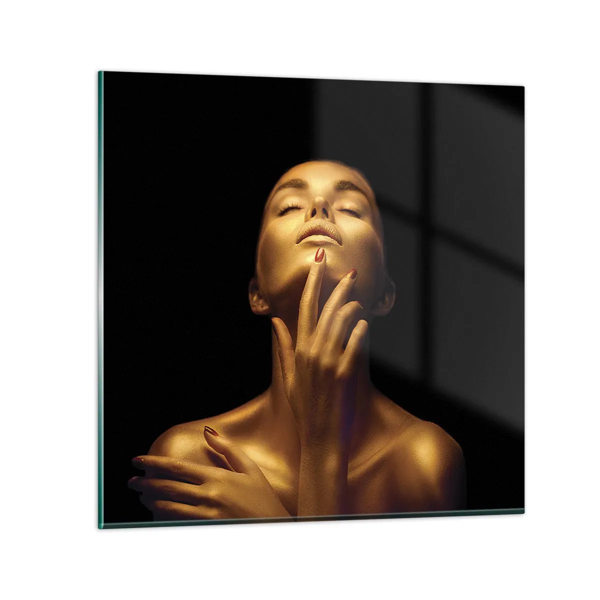 Schilderen op glas - Als gouden zijde - 60x60 cm