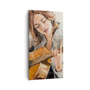 Schilderen op canvas - Concerto voor gitaar en een meisjeshart - 55x100 cm