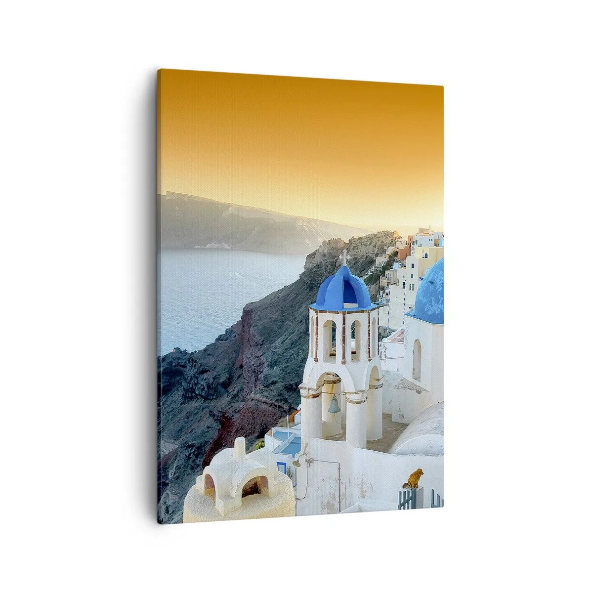 Schilderen op canvas - Santorini - genesteld tegen de rotsen - 50x70 cm