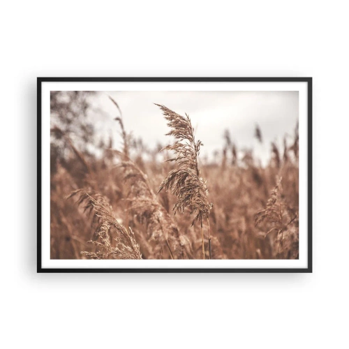 Poster in een zwarte lijst - Het is al herfst in de velden - 100x70 cm