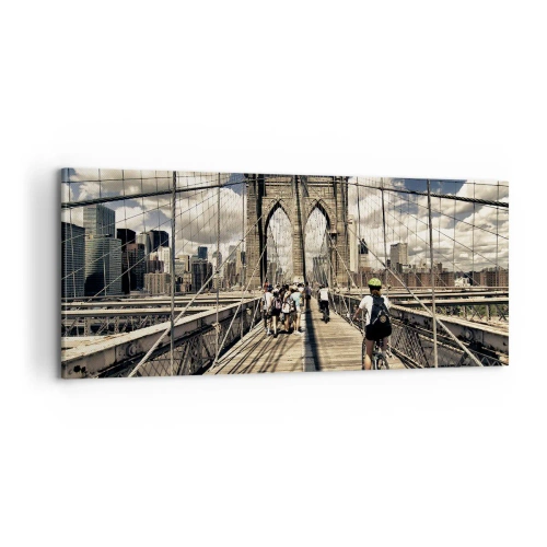 Schilderen op canvas - Midden in het hart van de stad - 100x40 cm