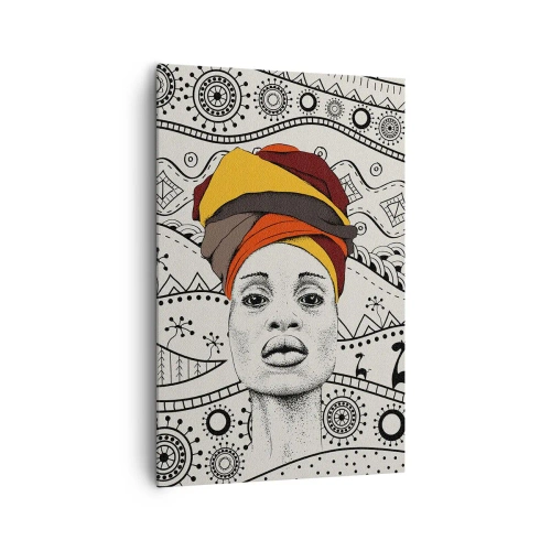 Schilderen op canvas - Afrikaans portret - 80x120 cm