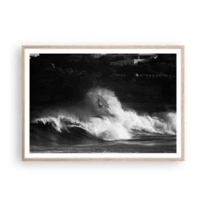 Een poster in een licht eiken lijst - Uitdaging aanvaard! - 100x70 cm