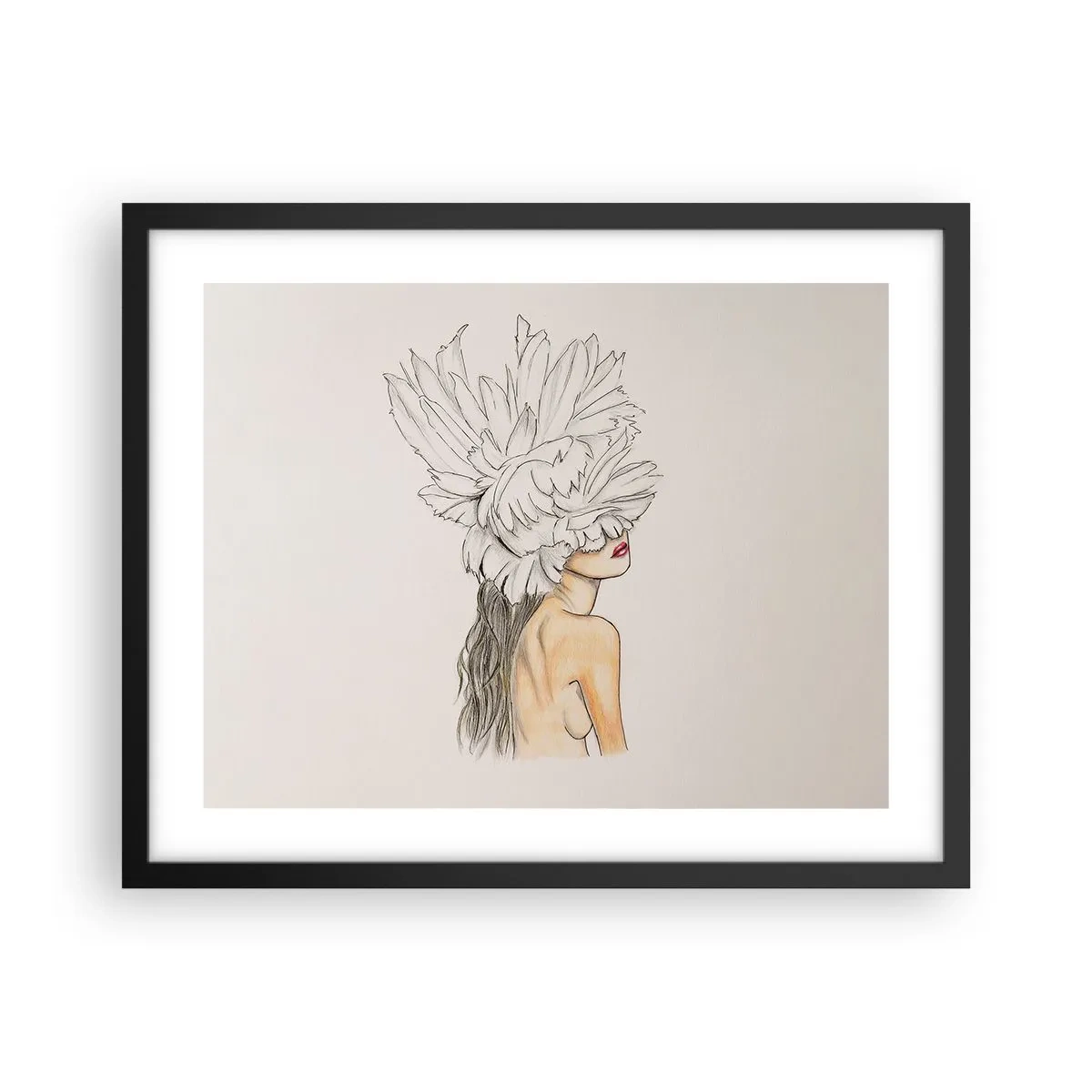 Poster in een zwarte lijst - gekroonde schoonheid - 50x40 cm