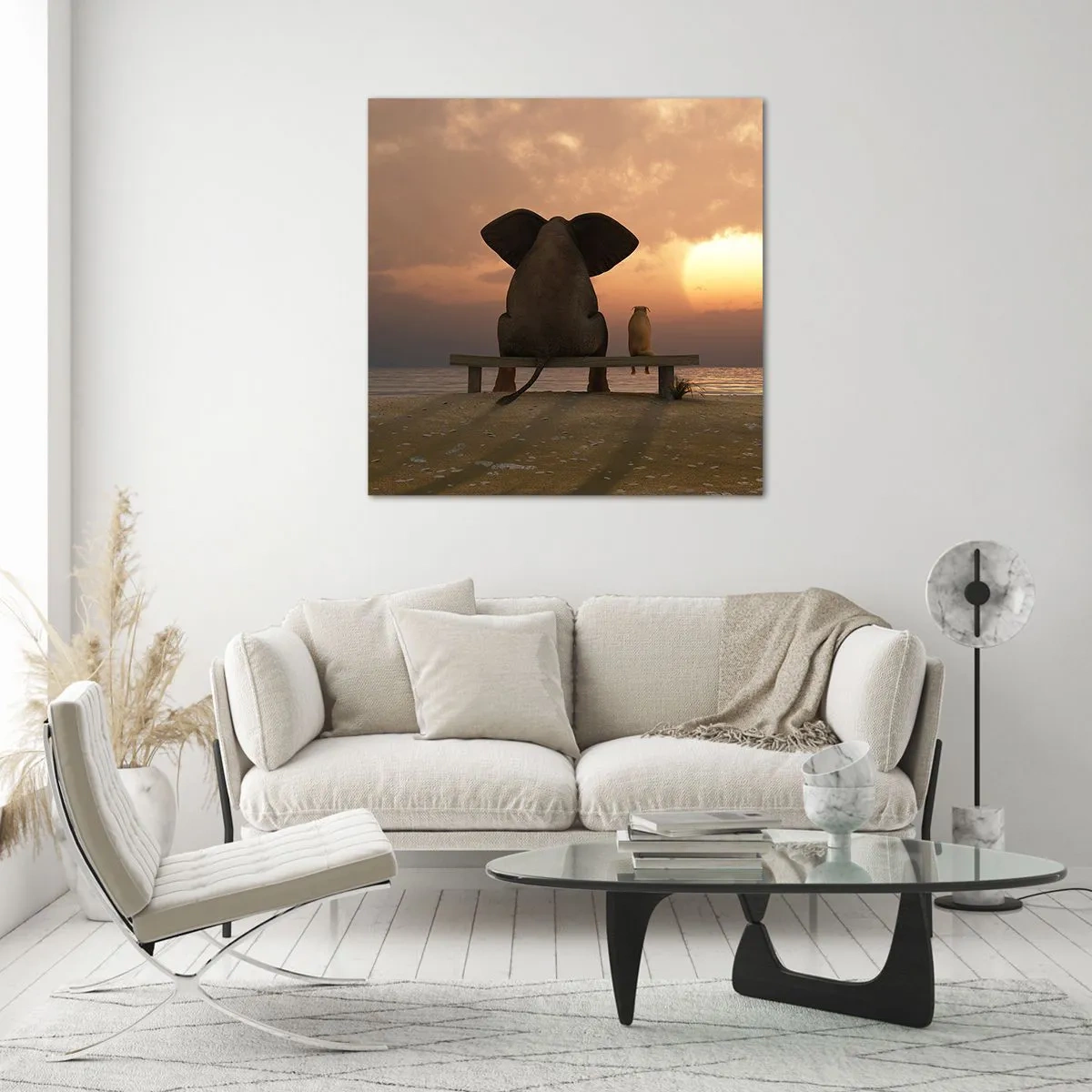 Schilderen op glas - Het is goed om samen stil te zijn - 60x60 cm