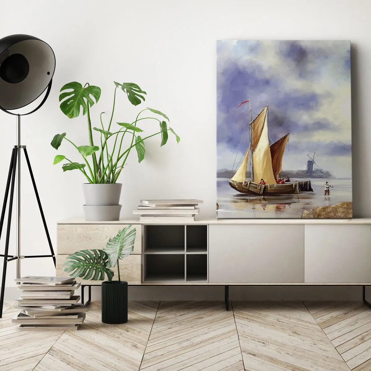 Schilderen op canvas - De terugkeer van zeelieden - 45x80 cm