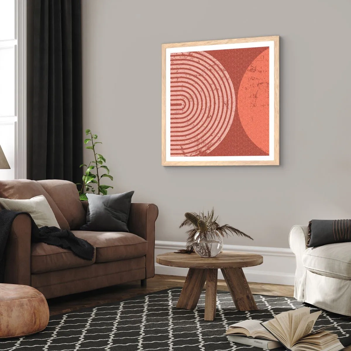 Een poster in een licht eiken lijst - Een nauwe band - 30x30 cm