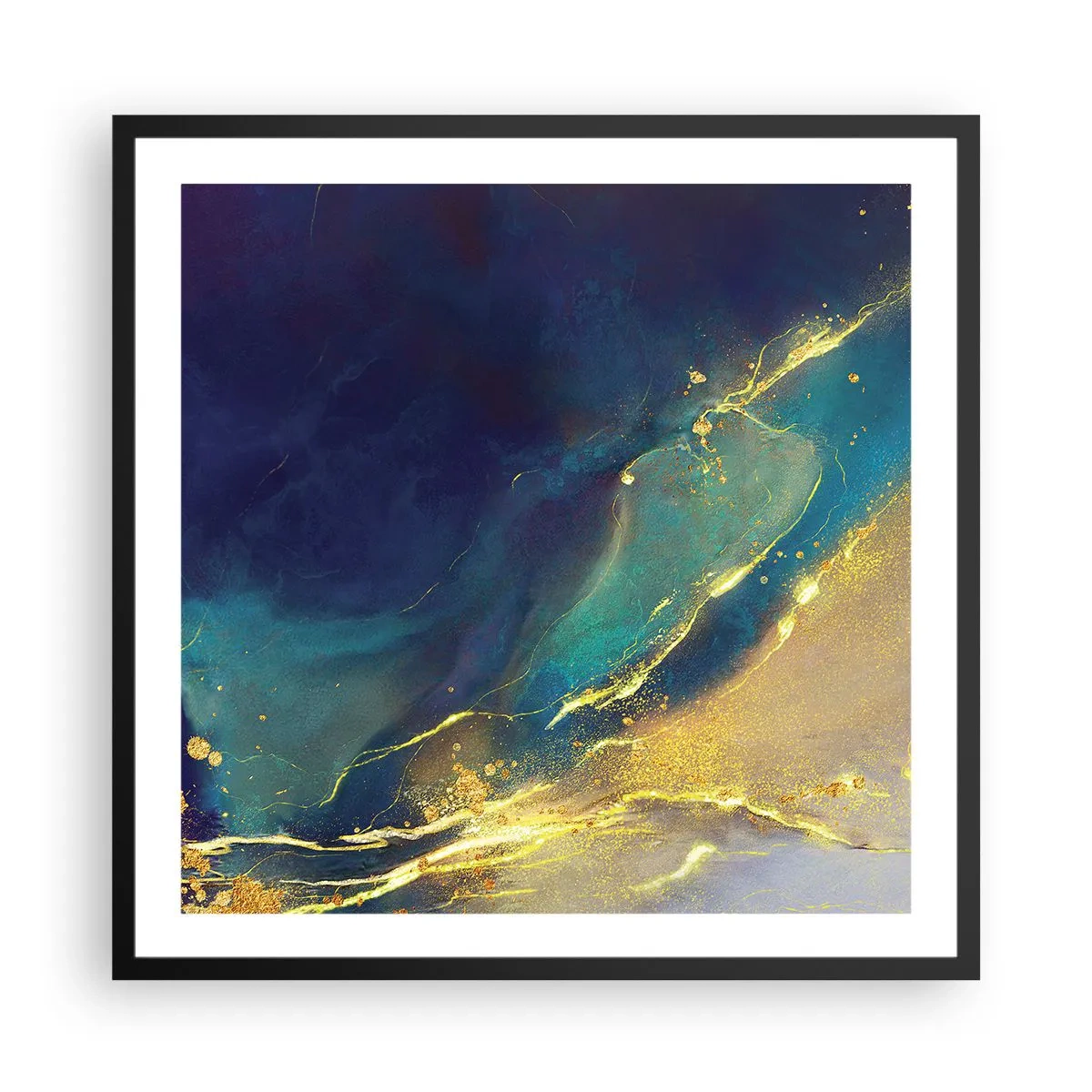 Poster in een zwarte lijst - De gouden poel - 60x60 cm