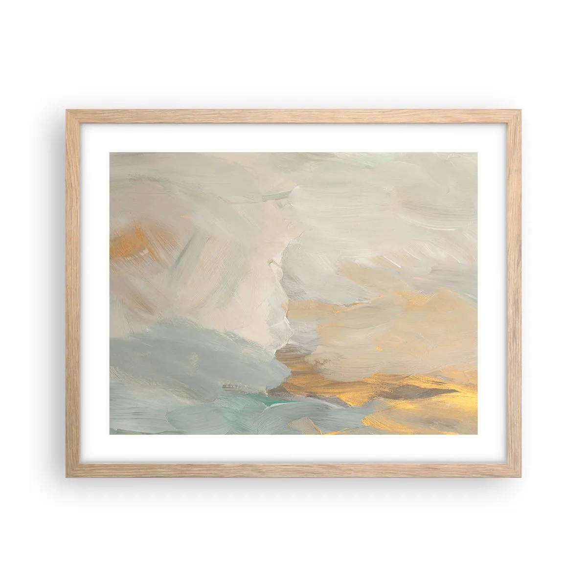 Een poster in een licht eiken lijst - Abstractie – het land van zachtheid - 50x40 cm