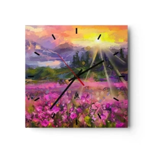 Wandklok - Klok - In de vallei onder de bescherming van de zon - 30x30 cm
