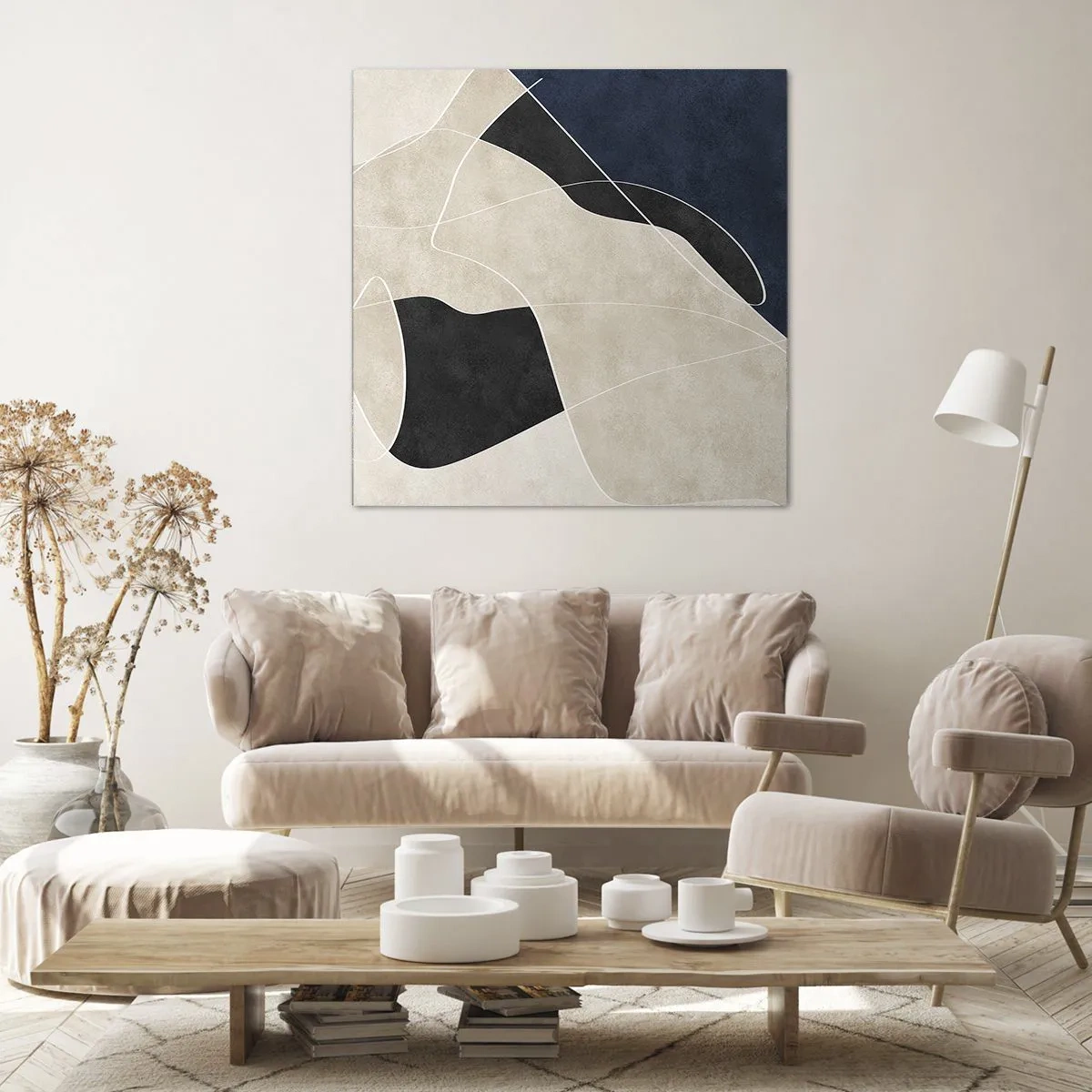 Schilderen op canvas - Abstracte compositie – kleurcontrast - 60x60 cm