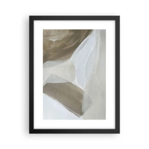 Poster in een zwarte lijst - Een golf van wit - 30x40 cm