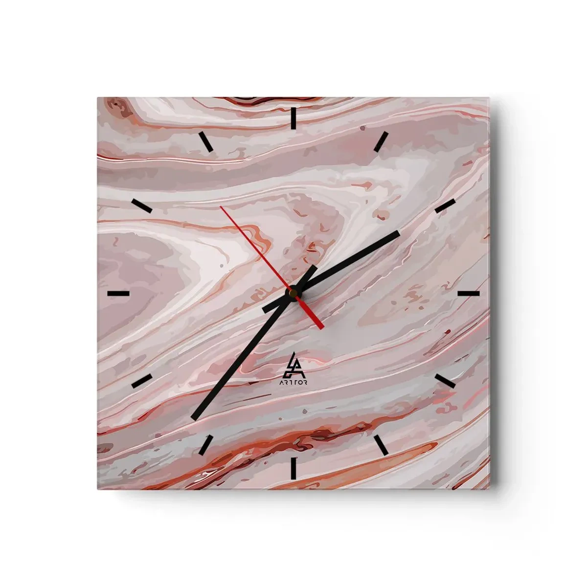 Wandklok - Klok - Roze vloeistof - 30x30 cm