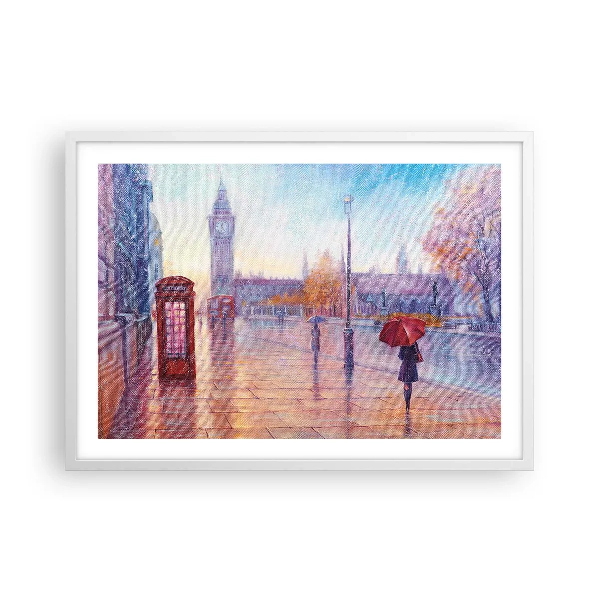 Poster in een witte lijst - Herfstdag in Londen - 70x50 cm