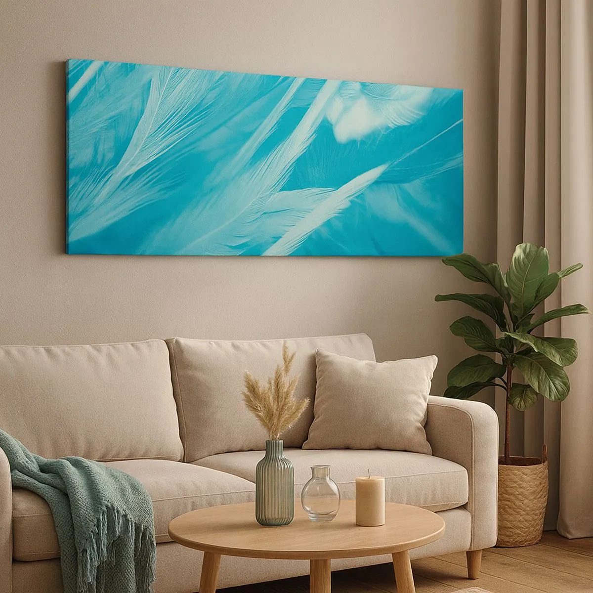 Schilderen op canvas - Verdrinken in pluisjes - 100x40 cm