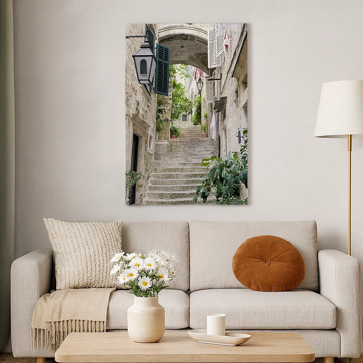 Schilderen op canvas - Een charmant steegje - 50x70 cm