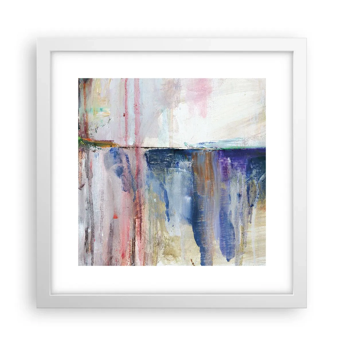 Poster in een witte lijst - Kleurrijke impressies en associaties - 30x30 cm