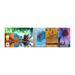 Fotobehang Monster Premium Canvas - Tijd voor het lichaam - Spa, Kaars, Cultuur Japan - 100x30 cm