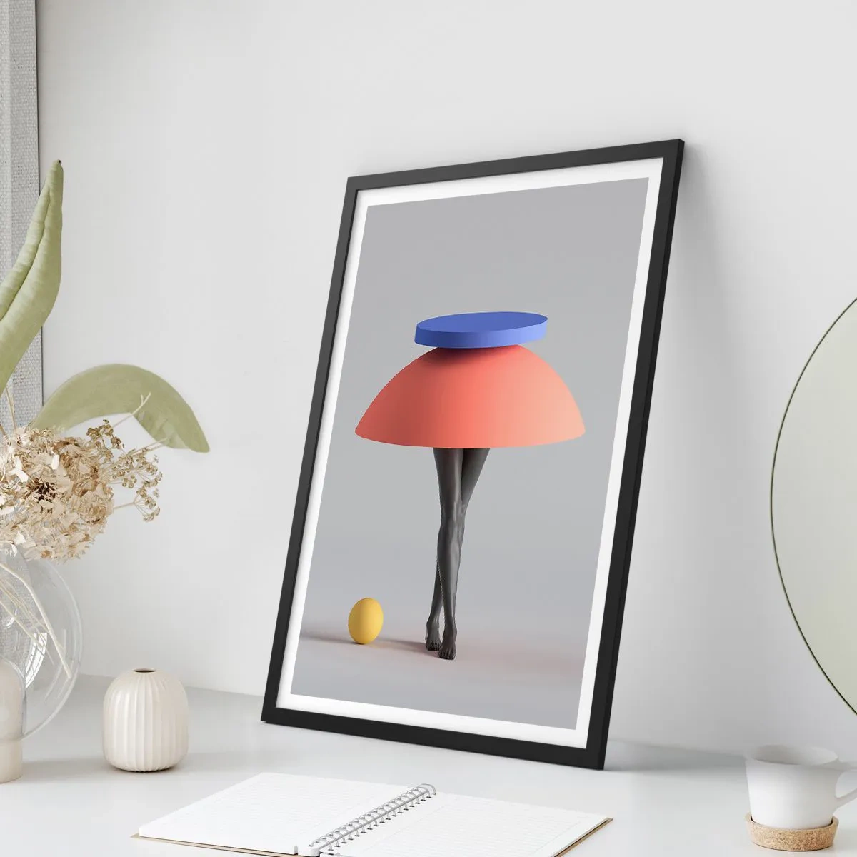 Poster in een zwarte lijst - Surrealistische compositie - 40x50 cm