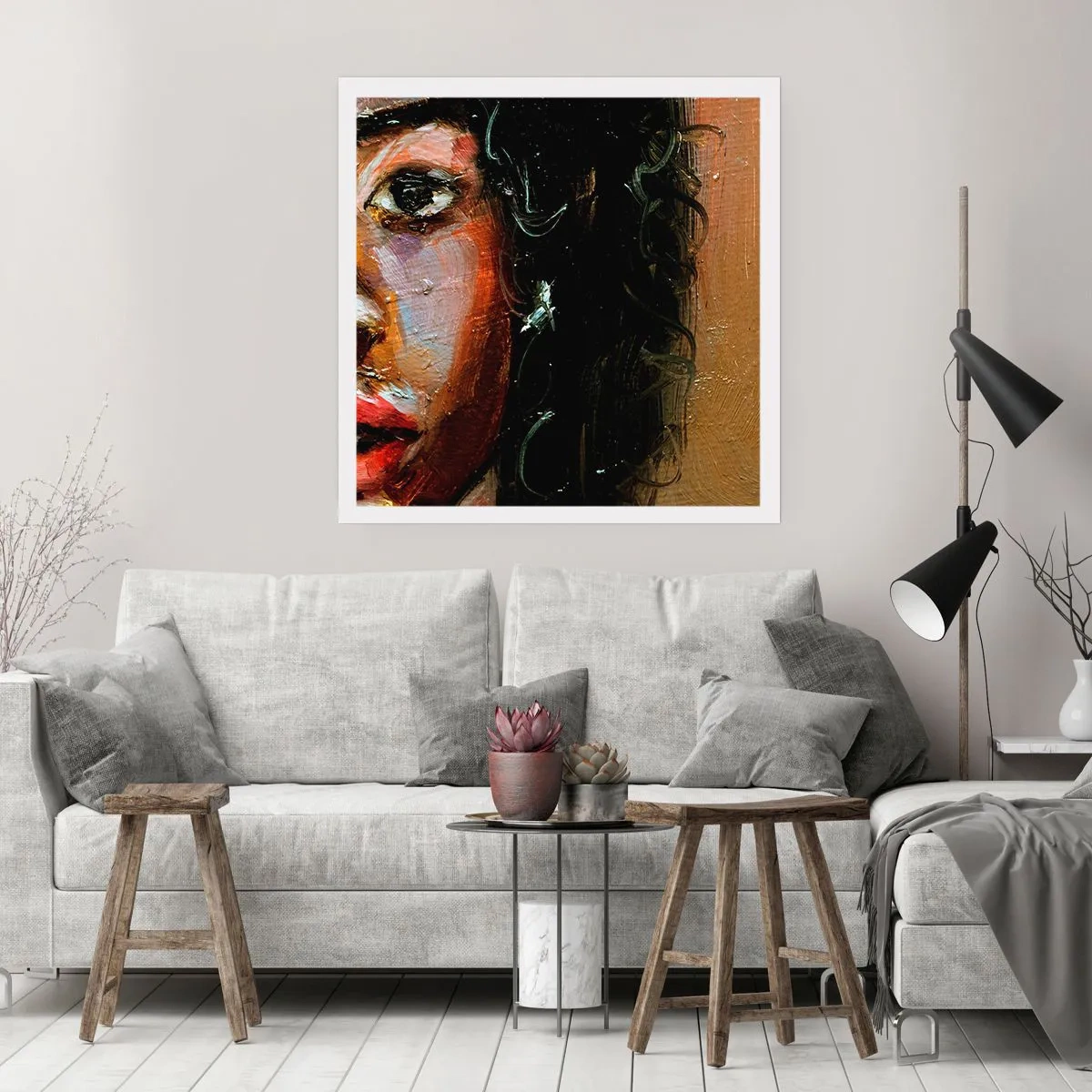 Poster - Zwart en gloed - 50x50 cm