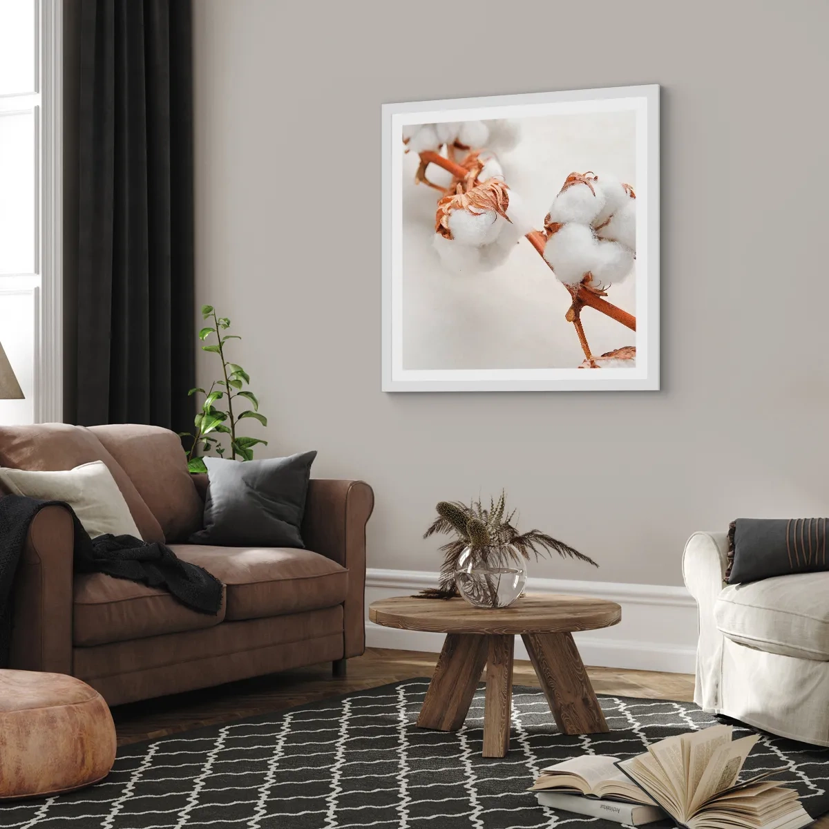 Poster in een witte lijst - Gewoon een knuffel - 40x40 cm